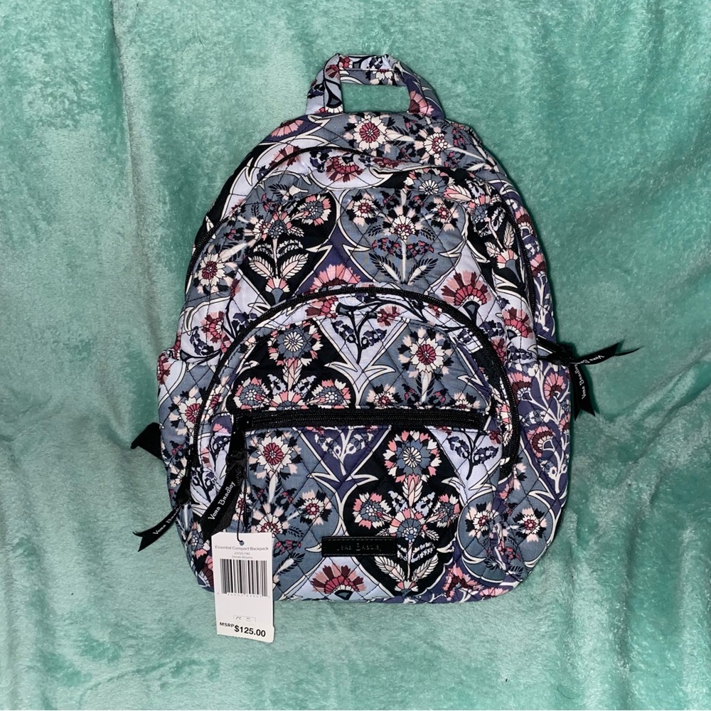 Vera Bradley Essential Compact Backpack & Lanyard, Ornate Blooms NWT